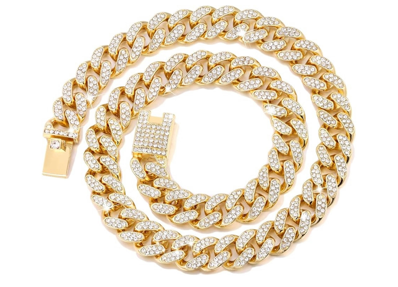 Cuban Link Dog Collar Gold