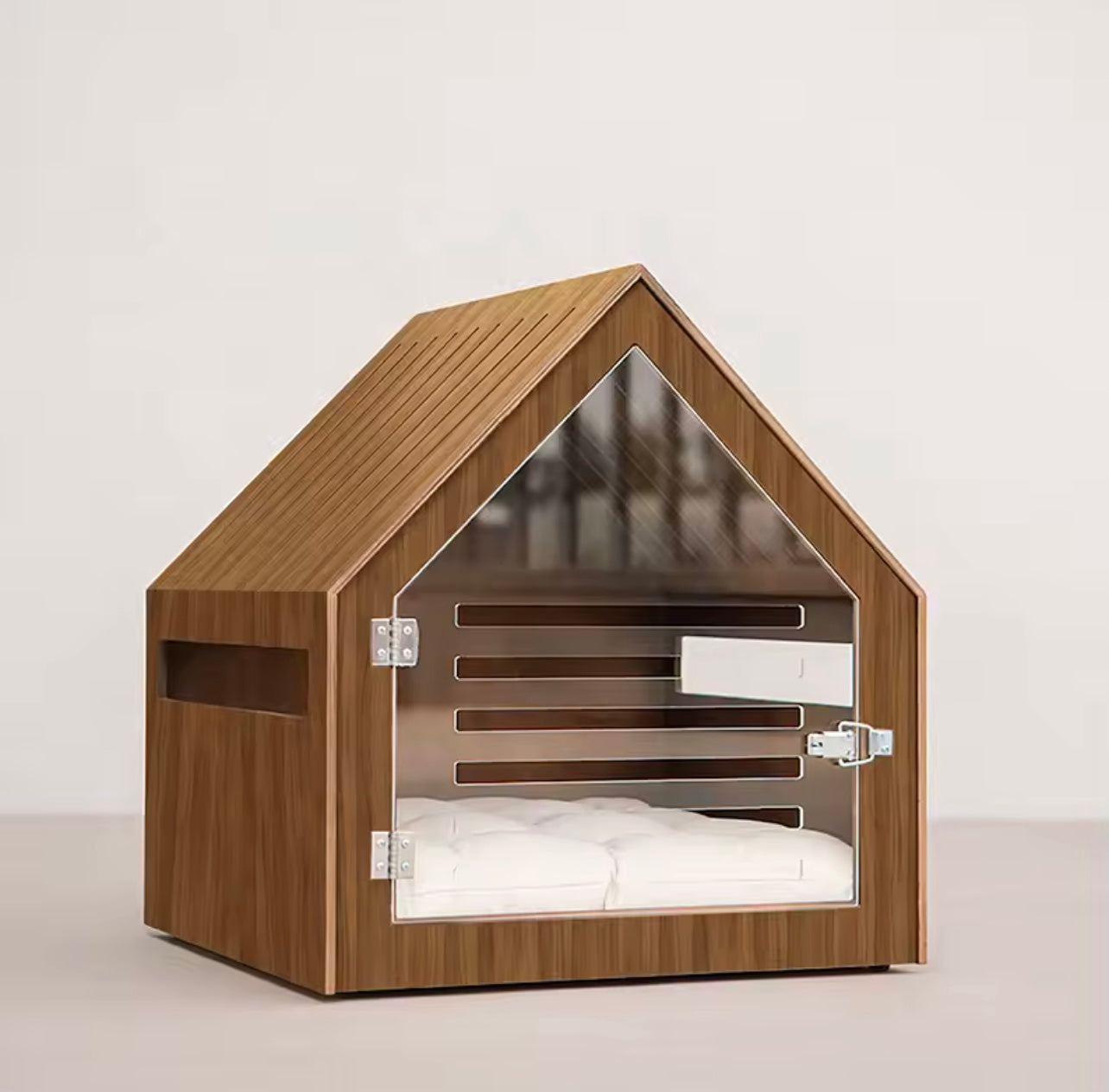 Modern aesthetic dog house.Stained Wood Dog Kennel Crate Furniture Indoor Dog Cat House