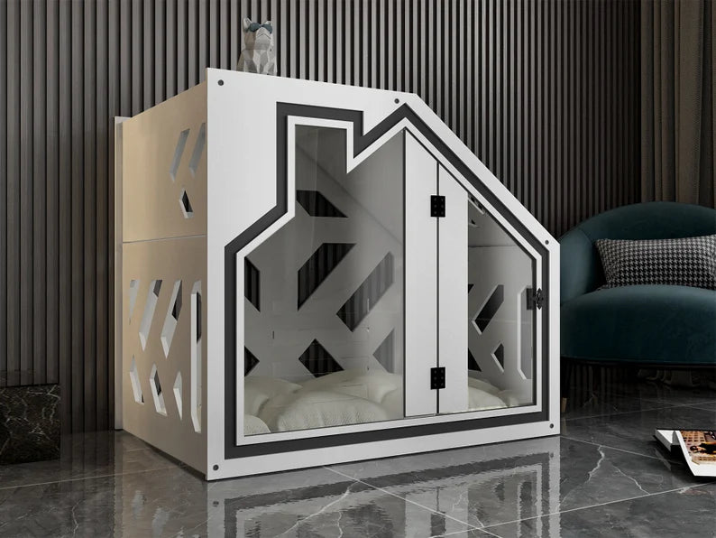 Ashley white modern dog house