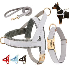 3 piece leather custom harness, collar , leash set